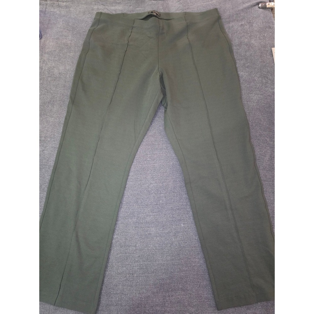 Banana Republic Womens XXL Olive Green Ponte Pintuck Straight Leg Pull On Pants